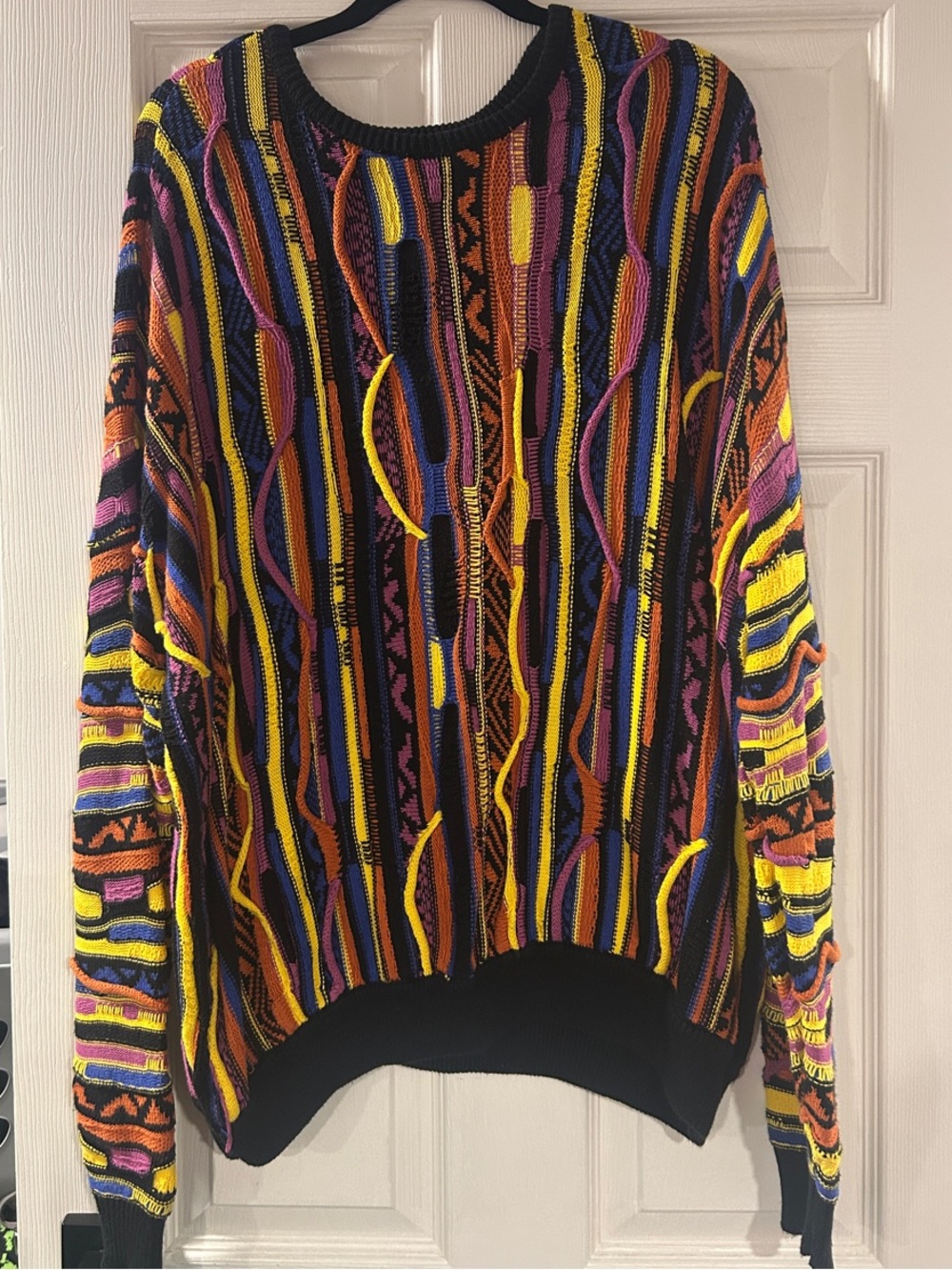 Colorful Chunky Knit Sweater - Multicolor Striped coogi style